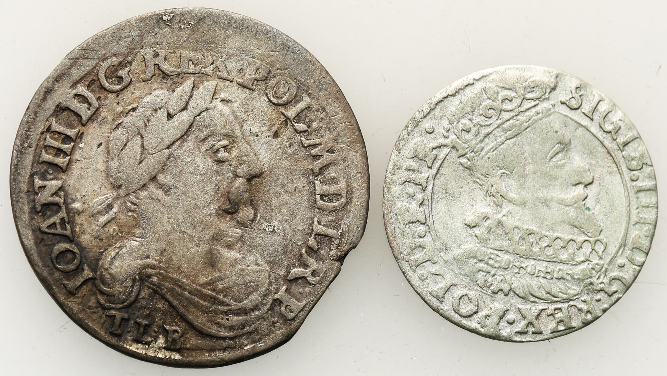 Zygmunt III Waza - Grosz 1624?, Gdańsk i Jan III Sobieski - Szóstak 1680 TLB, Bydgoszcz, zestaw 2 monet
